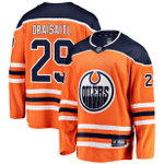 Men's Leon Draisaitl Orange Edmonton Oilers Home Premier Breakaway Player Jersey