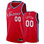 Men's 76ers Male Custom #00 Statet Red NBA Jersey