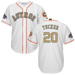 Men's Houston Astros #20 Preston Tucker White 2018 Gold Program Cool Base Stitched Mlb Jersey Mlb