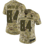 Vikings #84 Irv Smith Jr. Camo Women's Stitched Football Limited 2018 Salute to Service Jersey NFL- Women's