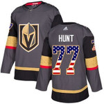 Adidas Golden Knights #77 Brad Hunt Grey Home Authentic Usa Flag Stitched Nhl Jersey Nhl