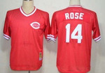 Cincinnati Reds #14 Pete Rose Mesh Bp Red Throwback Jersey Mlb
