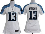 Nike Tennessee Titans #13 Kendall Wright White Game Womens Jersey Nfl- Women's