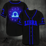 Awesome Libra Zodiac Black Blue Baseball Jersey | Colorful | Adult Unisex | S - 5Xl Full Size - Baseball Jersey Lf