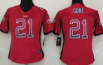 Nike San Francisco 49ers #21 Frank Gore Drift Fashion Red Womens Jersey NFL- Women's