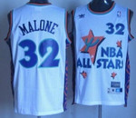 Nba 1995 All-Star #32 Karl Malone White Swingman Throwback Jersey Nba