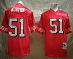 Men's San Francisco 49Ers #51 Ken Norton Jr. Red Throwback Mitchell & Ness Jersey Nfl