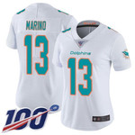 Nike Dolphins #13 Dan Marino White Women's Stitched Nfl 100Th Season Vapor Limited Jersey Nfl- Women's