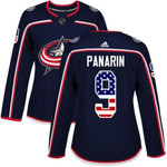 Adidas Columbus Blue Jackets #9 Artemi Panarin Navy Blue Home Authentic Usa Flag Women's Stitched Nhl Jersey Nhl- Women's