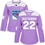 Adidas New York Rangers #22 Kevin Shattenkirk Purple Authentic Fights Cancer Women's Stitched NHL Jersey NHL- Women's