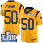 #50 Limited Samson Ebukam Gold Nike Nfl Men's Jersey Los Angeles Rams Rush Vapor Untouchable Super Bowl Liii Bound Nfl