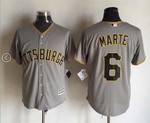 Men's Pittsburgh Pirates #6 Starling Marte Away Gray 2015 Mlb Cool Base Jersey Mlb