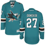Men's San Jose Sharks #27 Joonas Donskoi Teal Green Home Jersey Nhl