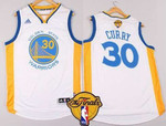 Golden State Warriors #30 Stephen Curry 2015 The Finals New White Jersey Nba