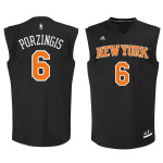 New York Knicks #6 Kristaps Porzingis Black Fashion Replica Jersey Nba