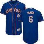 Mets #6 Jeff Mcneil Blue(Grey No.) Flexbase Collection Stitched Baseball Jersey Mlb