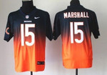 Nike Chicago Bears #15 Brandon Marshall Blue/Orange Fadeaway Elite Jersey Nfl