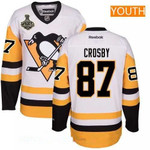 Youth Pittsburgh Penguins #87 Sidney Crosby White Third 2017 Stanley Cup Finals Patch Stitched Nhl Reebok Hockey Jersey Nhl