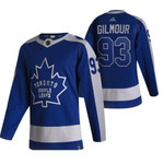 Toronto Maple Leafs #93 Doug Gilmour Blue Men's Adidas 2020-21 Reverse Retro Alternate Nhl Jersey Nhl
