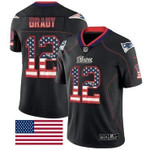Nike Patriots #12 Tom Brady Black Men's Stitched Nfl Limited Rush Usa Flag Jersey Nfl