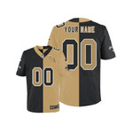 Personalize Jerseynike New Orleans Saints Men's Customized Elite Team Gold Two Tone Jersey Nfl