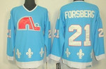 Quebec Nordiques #21 Peter Forsberg Light Blue Throwback Ccm Jersey Nhl