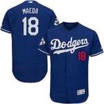 Men's Los Angeles Dodgers #18 Kenta Maeda Blue Flexbase Collection 2017 World Series Bound Stitched Mlb Jersey Mlb