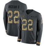 Nike Saints #22 Mark Ingram Ii Anthracite Salute To Service Men's Stitched Nfl Limited Therma Long Sleeve Jersey Nfl