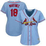 Cardinals #18 Carlos Martinez Light Blue Alternate Women's Stitched Baseball Jersey Mlb- Women's
