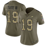 Nike Eagles #19 Golden Tate Iii Olive Camo Women's Stitched Nfl Limited 2017 Salute To Service Jersey Nfl- Women's