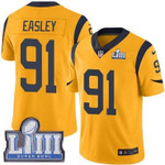 #91 Limited Dominique Easley Gold Nike Nfl Men's Jersey Los Angeles Rams Rush Vapor Untouchable Super Bowl Liii Bound Nfl