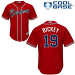 Men's Atlanta Braves #19 R.A. Dickey Red Alternate Stitched Mlb Majestic Cool Base Jersey Mlb
