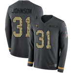 Nike Cardinals #31 David Johnson Anthracite Salute To Service Men's Stitched Nfl Limited Therma Long Sleeve Jersey Nfl