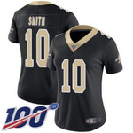 Nike Saints #10 Tre'quan Smith Black Team Color Women's Stitched Nfl 100Th Season Vapor Limited Jersey Nfl- Women's