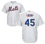 Men's New York Mets #45 Presidential Candidate Donald Trump White Jersey Mlb