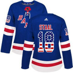 Adidas New York Rangers #18 Marc Staal Royal Blue Home Usa Flag Women's Stitched Nhl Jersey Nhl- Women's