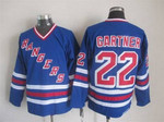 Men's New York Rangers #22 Mike Gartner 1990-91 Light Blue Ccm Vintage Throwback Jersey Nhl