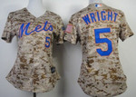 New York Mets #5 David Wright 2014 Camo Womens Jersey MLB- Women's