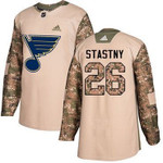 Adidas Blues #26 Paul Stastny Camo 2017 Veterans Day Stitched Nhl Jersey Nhl
