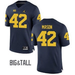 Men's Michigan Wolverines #42 Ben Mason Blue Big&Tall Performance Jersey Ncaa