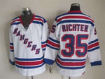 Men's New York Rangers #35 Mike Richter White Ccm Vintage Throwback Jersey Nhl