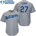 Los Angeles Dodgers 27 Matt Kemp Grey New Cool Base Stitched Baseball Jersey Mlb