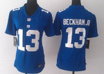 Nike New York Giants #13 Odell Beckham Jr Blue Game Womens Jersey Nfl- Women's