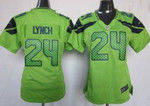 Nike Seattle Seahawks #24 Marshawn Lynch Green Game Womens Jersey Nfl- Women's