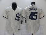 Men's Chicago White Sox #45 Michael Jordan 2021 Cream Navy Field Of Dreams Name Flex Base Stitched Jersey Mlb