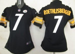 Nike Pittsburgh Steelers #7 Ben Roethlisberger Black Game Womens Jersey Nfl- Women's
