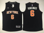Men's New York Knicks #6 Kristaps Porzingis Revolution 30 Swingman 2015-16 Black Jersey Nba