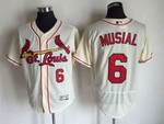 Men's St. Louis Cardinals #6 Stan Musial Retired Cream 2016 Flexbase Majestic Baseball Jersey Mlb