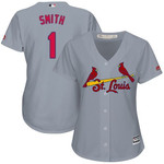 Cardinals #1 Ozzie Smith Grey Road Women's Stitched Baseball Jersey Mlb- Women's