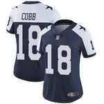 Cowboys #18 Randall Cobb Navy Blue Thanksgiving Women's Stitched Football Vapor Untouchable Limited Throwback Jersey Nfl- Women's